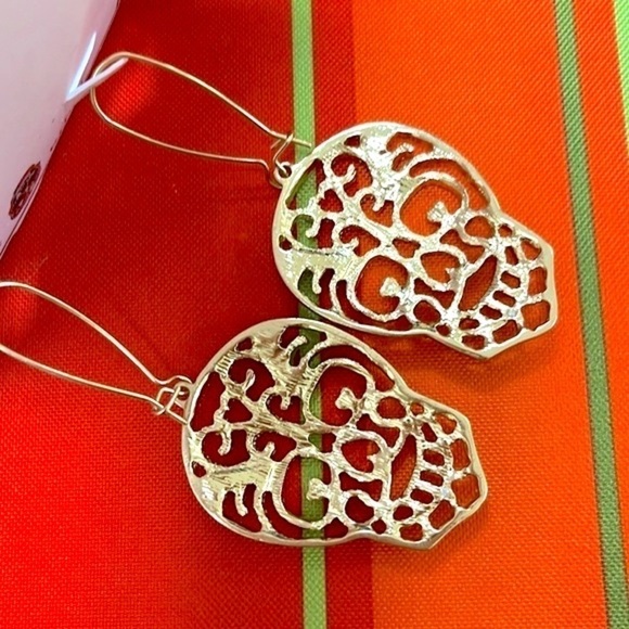 Brand New Bella Jack Colorful Rainbow Halloween Skeleton Skull Drop Earrings - Picture 8 of 13